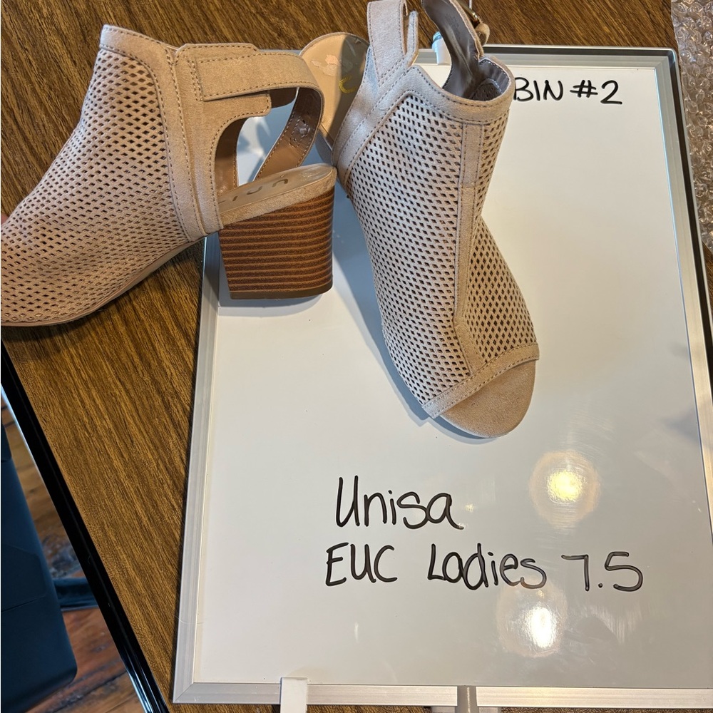 Unisa Tan Mules with Perforated Design